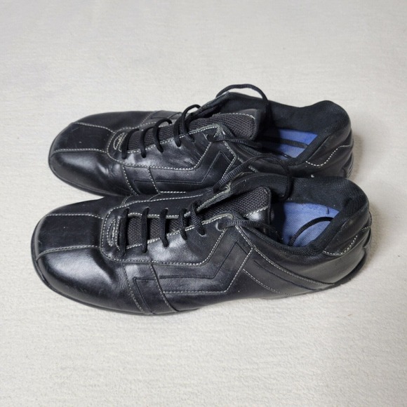 Steve Madden Shoes Mens 12 Baller Black Leather Casual Comfort - Picture 6 of 16